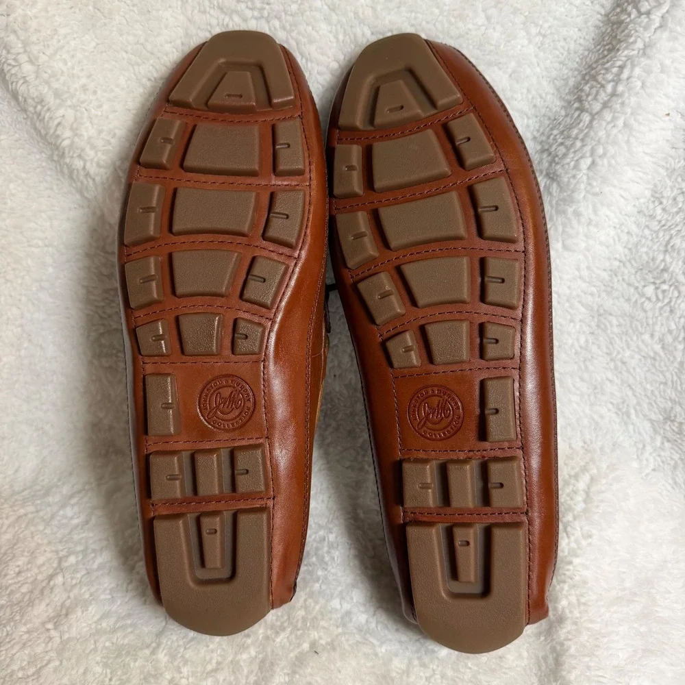 Johnston & Murphy Damon Mahogany Italian Calfskin‎ Driver Loafers Mens 8.5M
